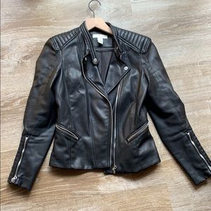 Faux leather jacket black